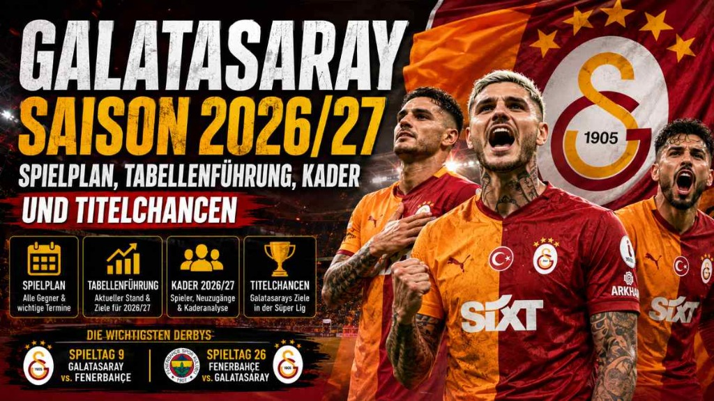 Galatasaray SK Spielplan Ergebnisse 2026/27: Spiele, Ligaspitze & Kaderinformationen